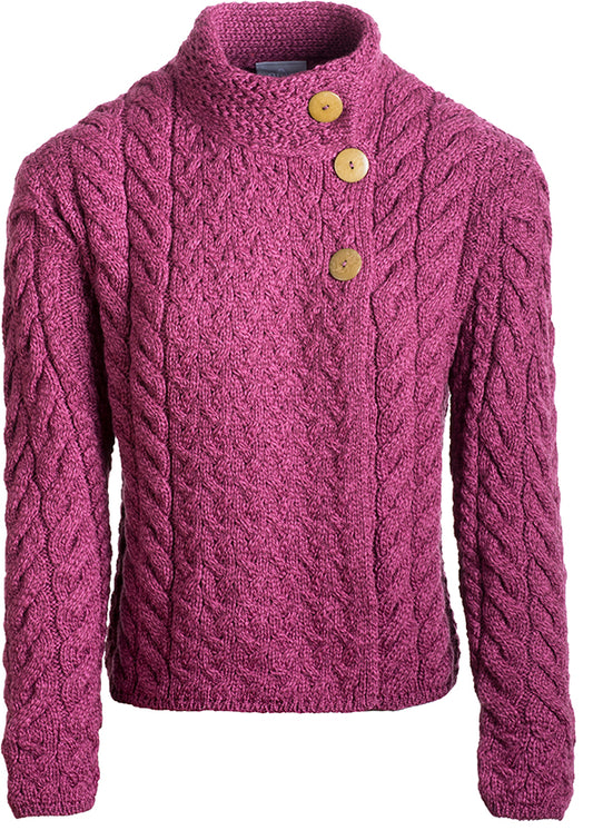 Aran Woollen Mills Super Soft Merino 3 Button Sweater