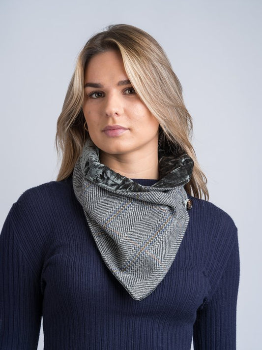 Celtic Tweed Reversible Snood - Tweed and Velvet