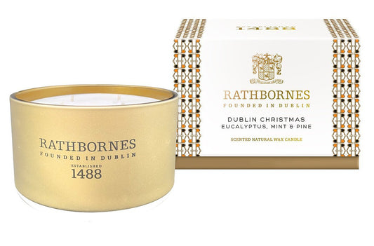 Rathbornes Dublin Classic Christmas Eucalyptus, Mint & Pine 2 Wick Candle